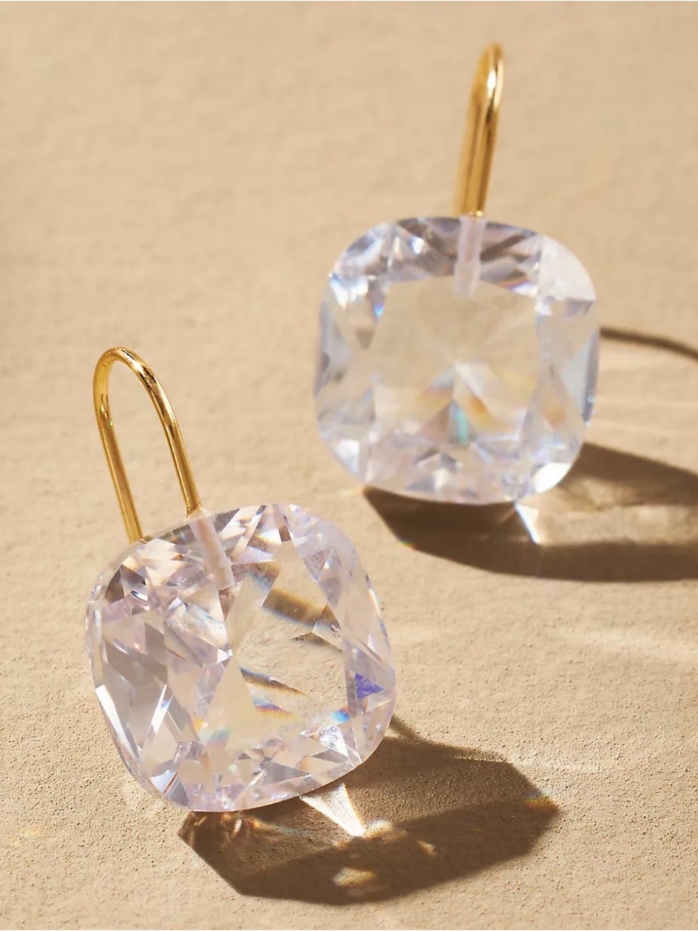 Anthropologie Floating Clear Crystal Earrings